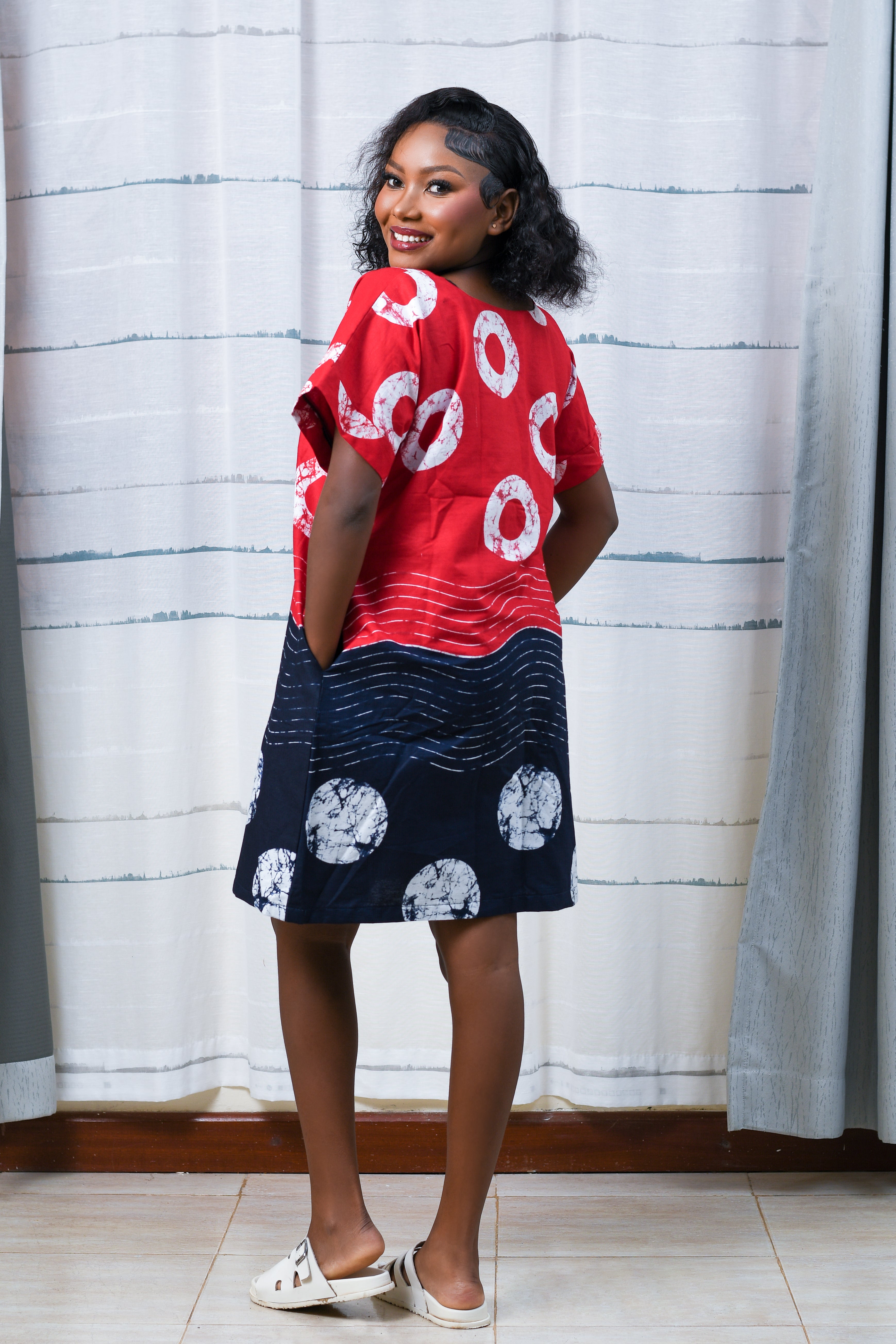 red/black mini bubu dress