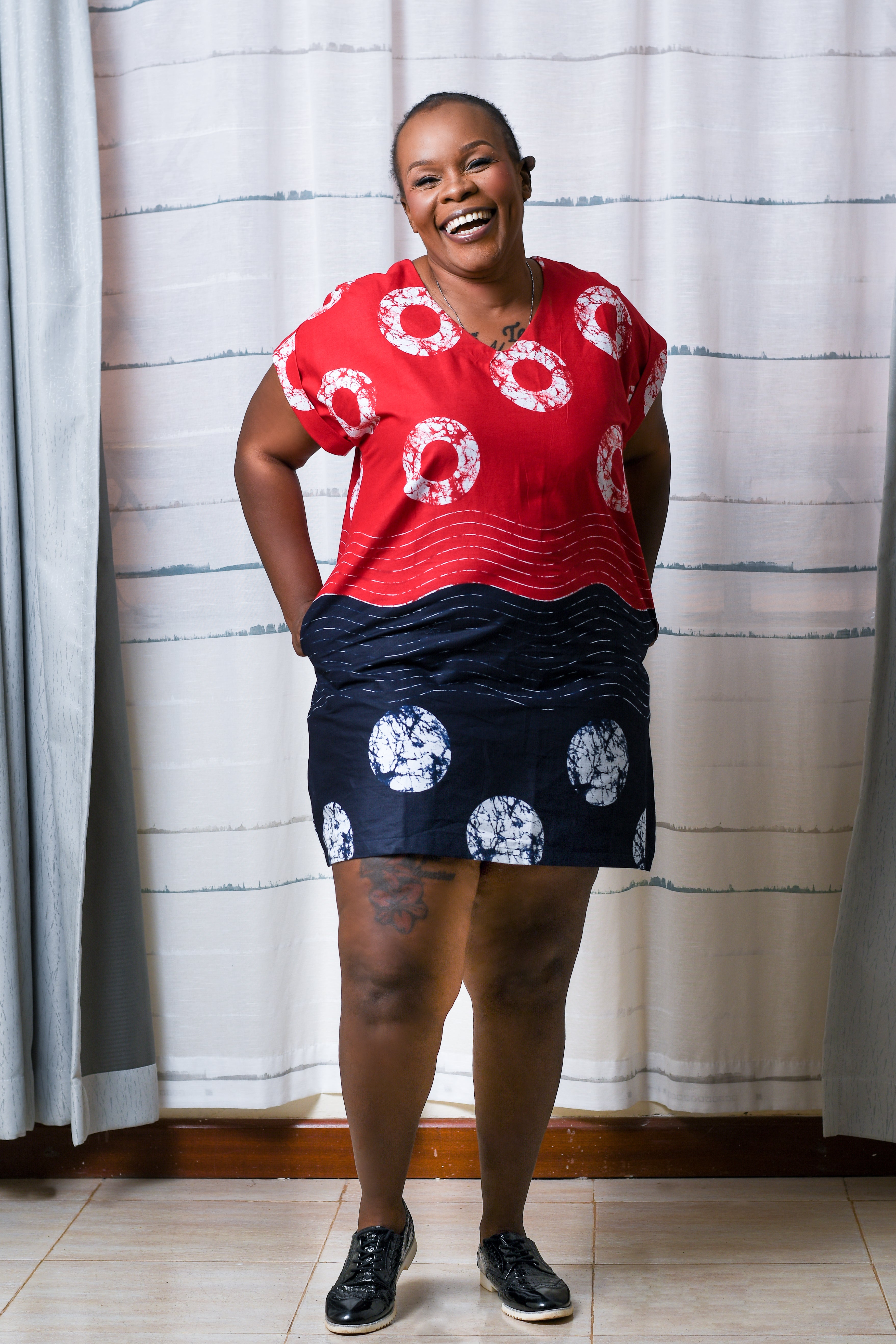 red/black mini bubu dress