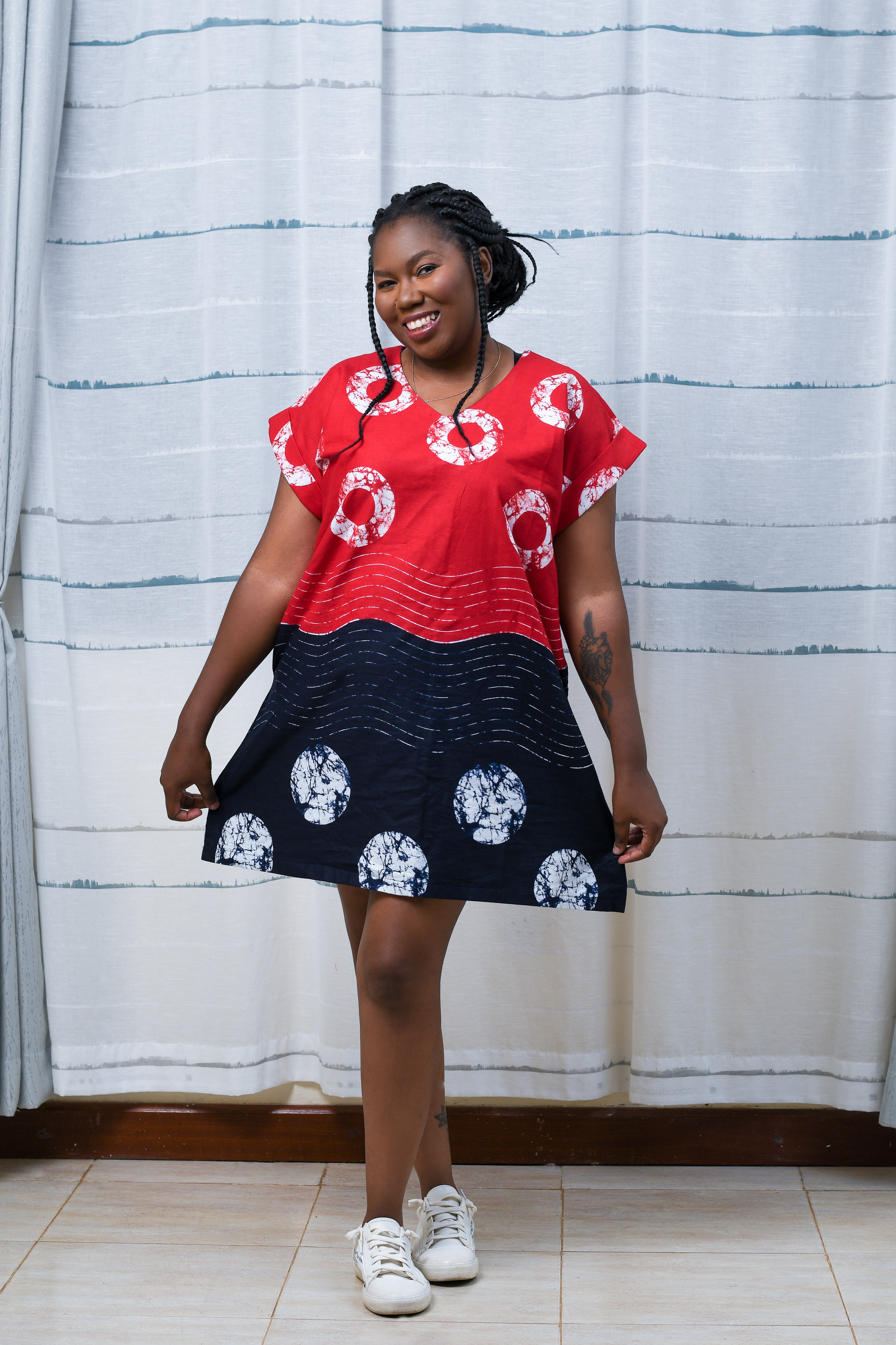 red/black mini bubu dress
