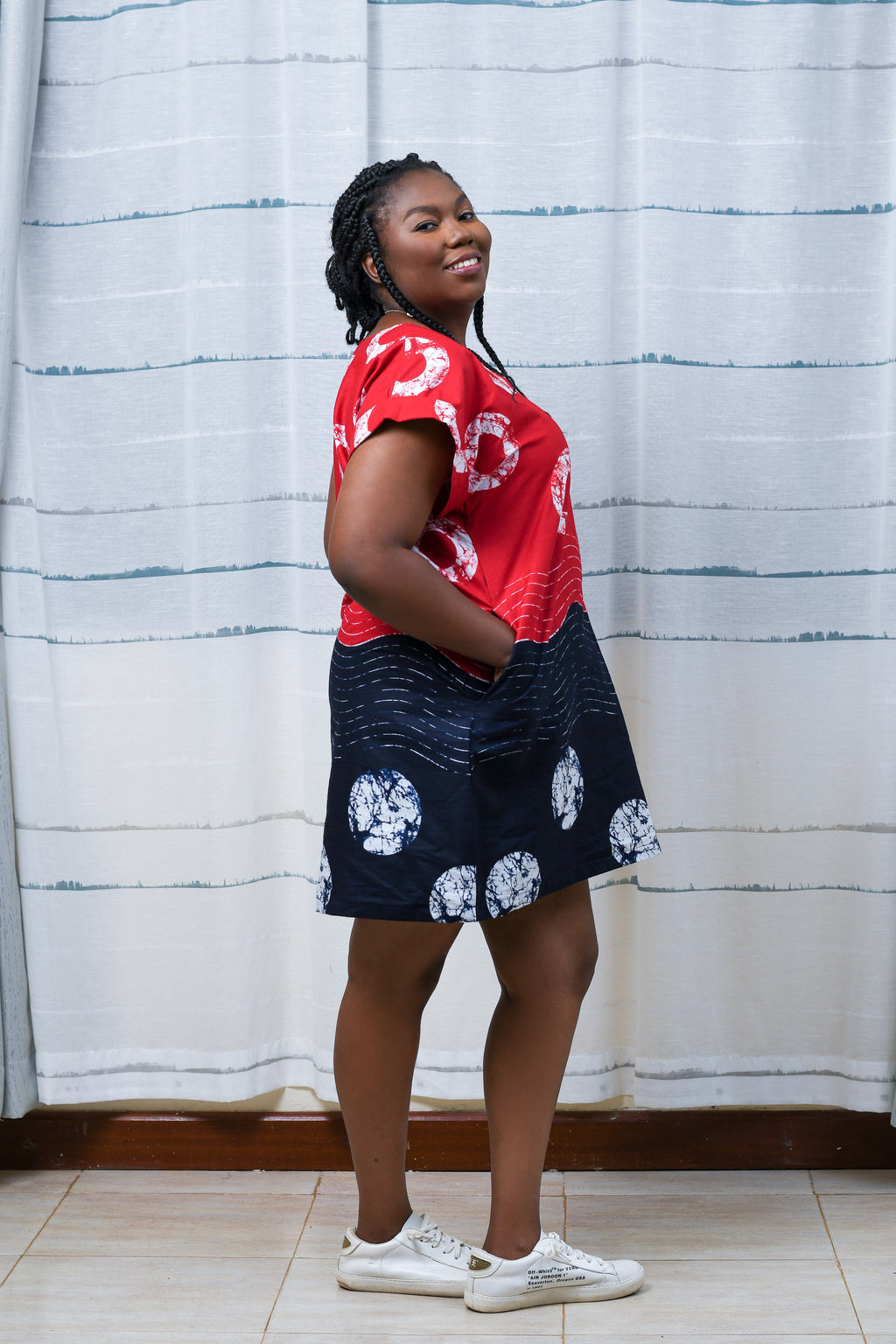 red/black mini bubu dress