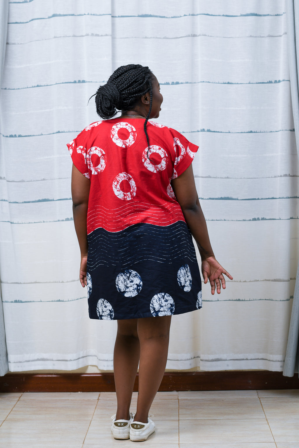 red/black mini bubu dress